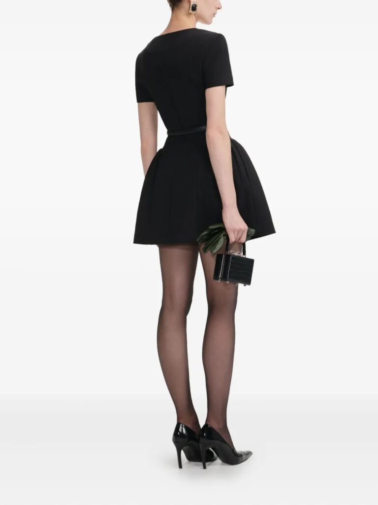 Double-Breasted Short-Sleeves Mini Dress Full Size Image 2