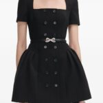 Double-Breasted Short-Sleeves Mini Dress Thumbnail 3