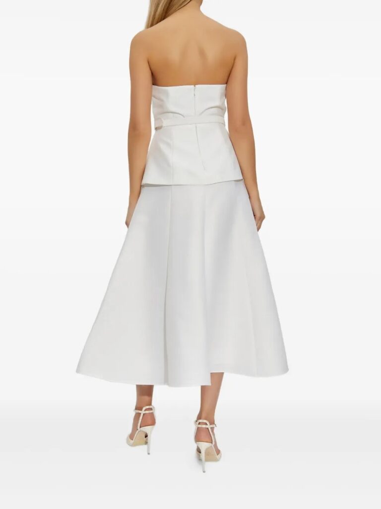 Pearl-Button Midi Dress Full Size Image 3