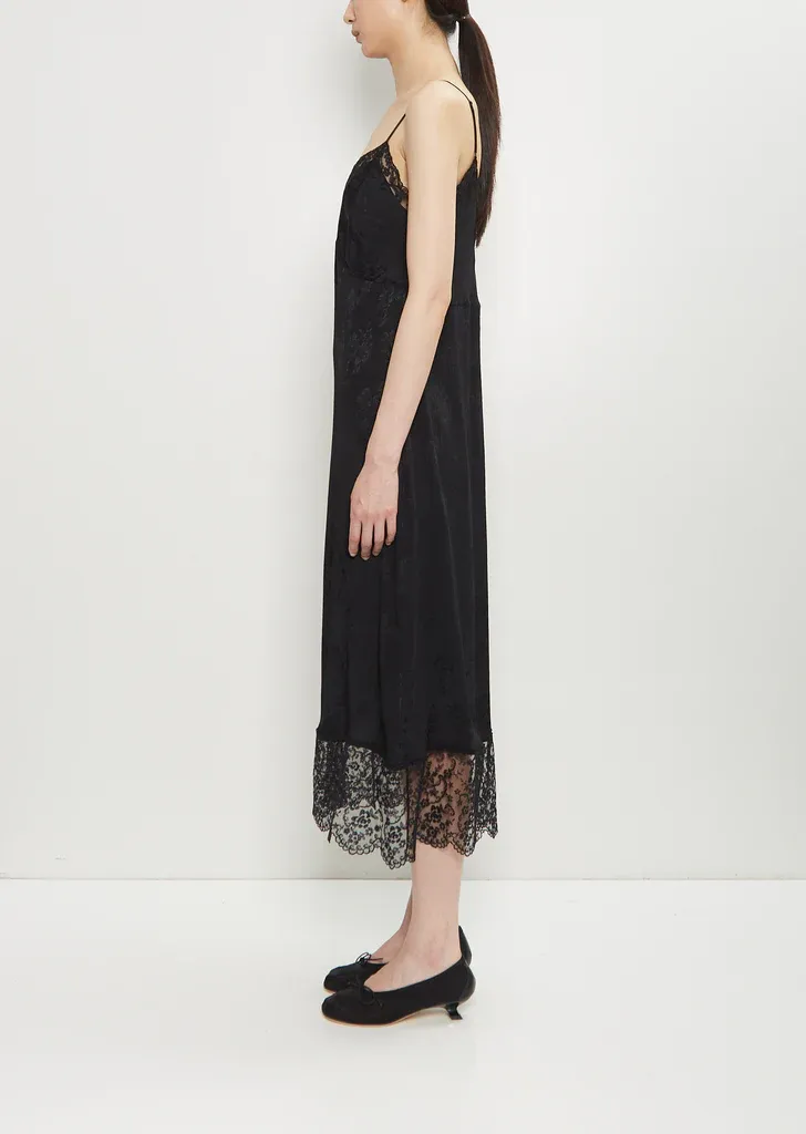 Brocade Lace Trim Slip Dress Full Size Image 2