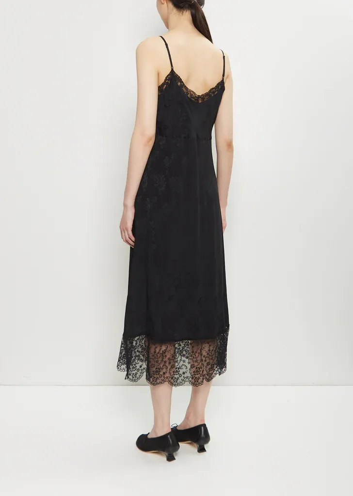 Brocade Lace Trim Slip Dress Full Size Image 3