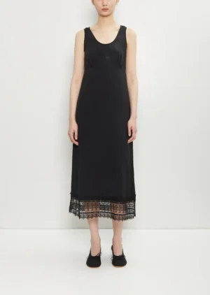 SIMONE ROCHA Satin Lace Trim Slip Dress