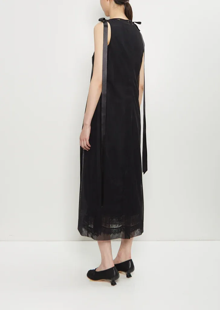 Sheer Tulle Satin Bows Dress Full Size Image 3