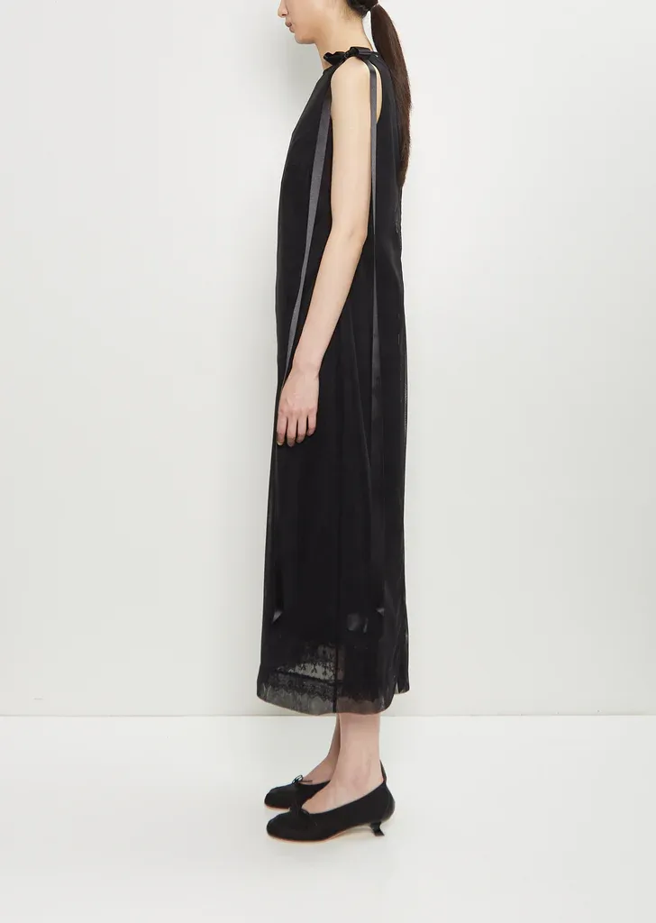 Sheer Tulle Satin Bows Dress Full Size Image 4