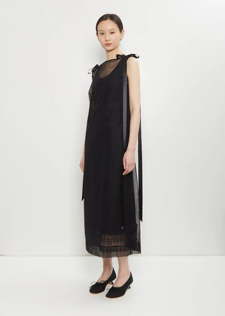 Sheer Tulle Satin Bows Dress Full Size Image 2