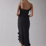 Forget Me Not Beaded Floral Appliqué Asymmetric Midi Dress Thumbnail 2