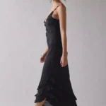 Forget Me Not Beaded Floral Appliqué Asymmetric Midi Dress Thumbnail 5