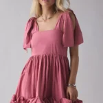 Magnolia Tie-Strap Ruffle Babydoll Mini Dress Thumbnail 1