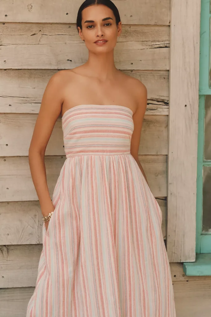 Jade Strapless Midi Dress Full Size Image 2