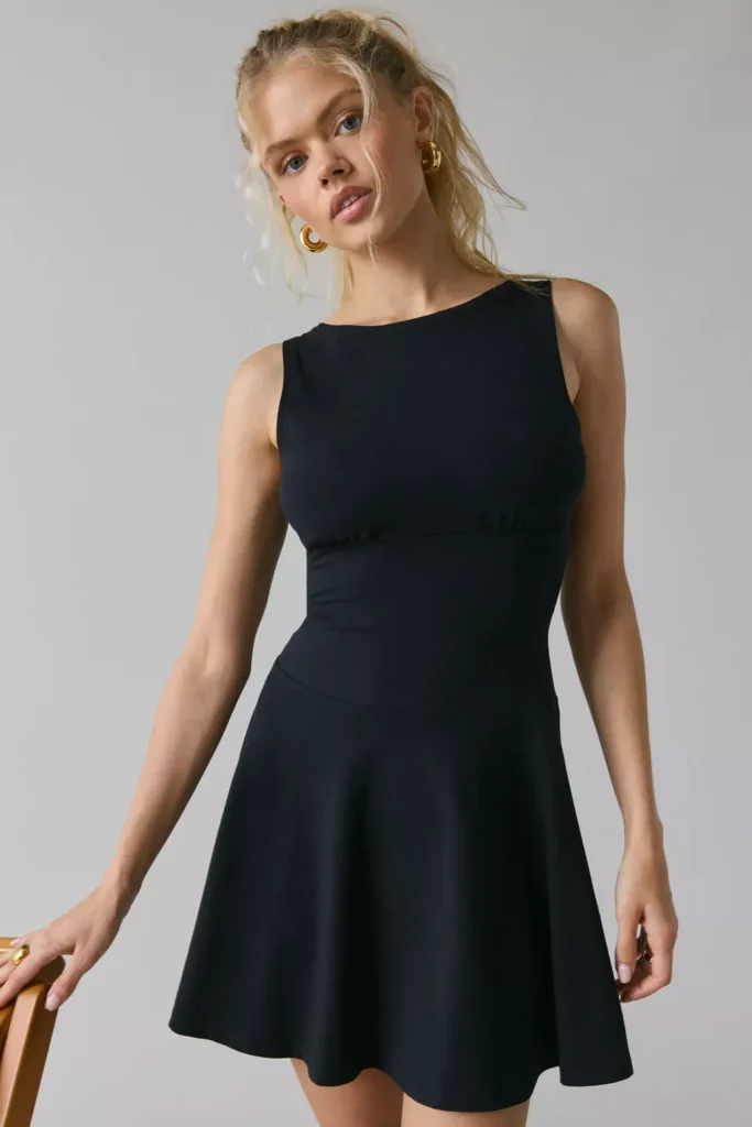 How Sweet Boatneck Drop Waist Knit Mini Dress Full Size Image 2