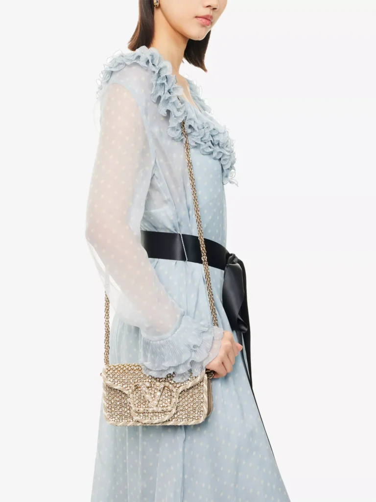 Locò Small Embellished Metallic Leather Shoulder Bag Full Size Image 6