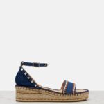 Rockstud Double Denim Espadrille Sandals Thumbnail 1