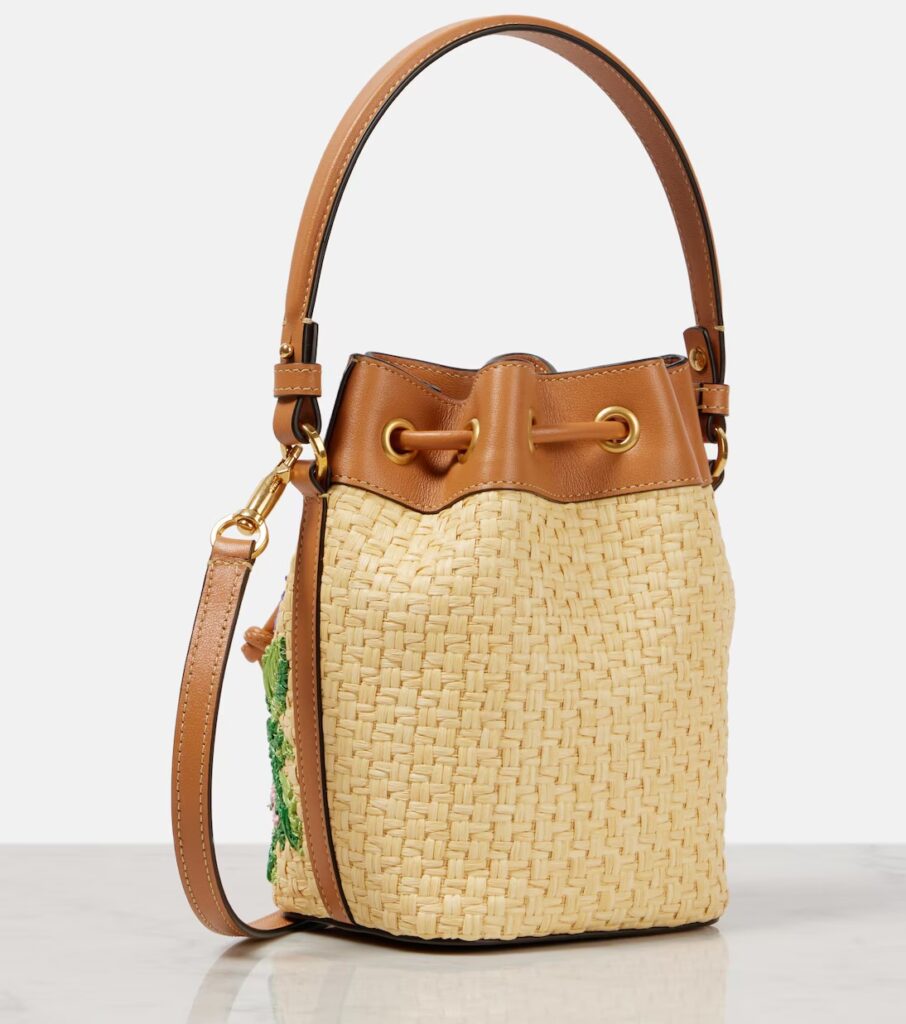 Floral Embroidered Bucket Bag Full Size Image 4