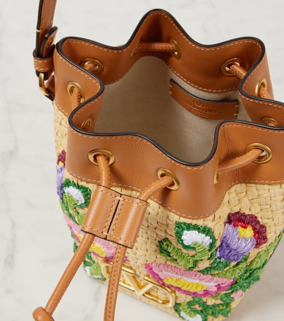 Floral Embroidered Bucket Bag Full Size Image 6