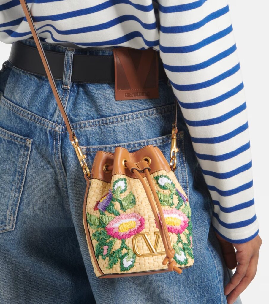 Floral Embroidered Bucket Bag Full Size Image 2