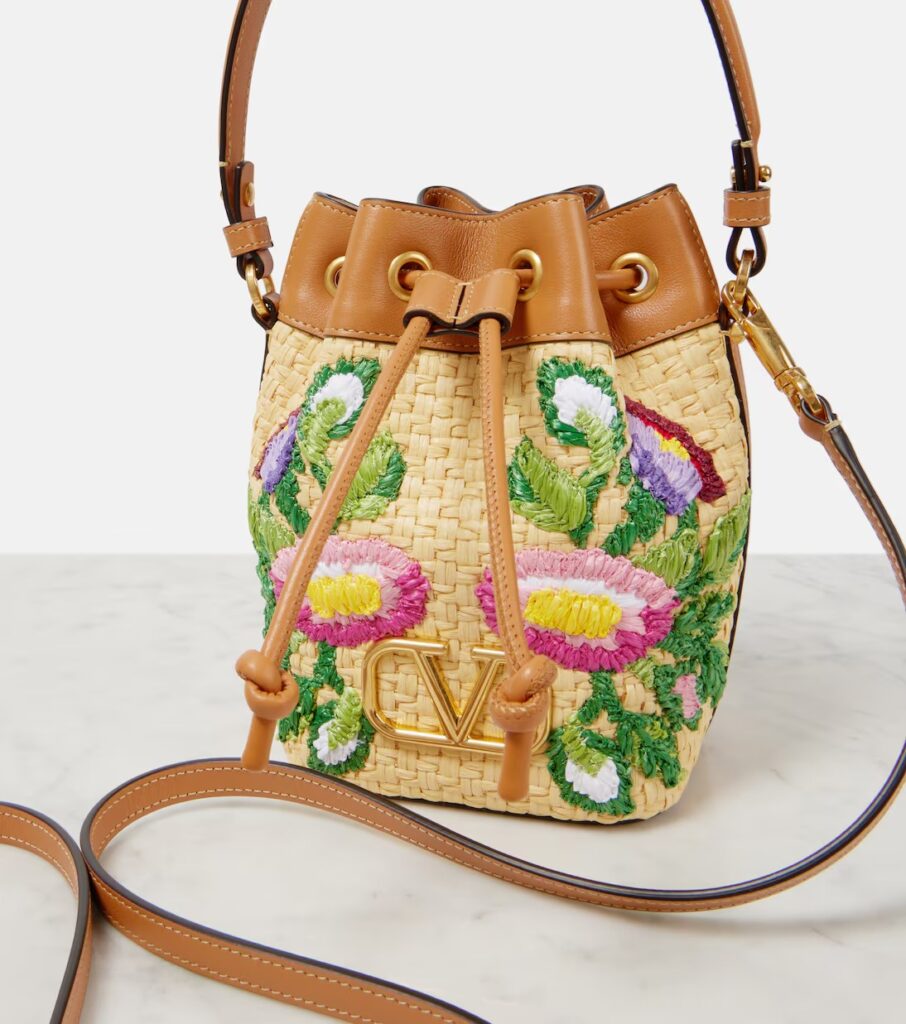 Floral Embroidered Bucket Bag Full Size Image 5
