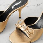 Opera Embellished Metallic Textured-Leather Mules Thumbnail 3