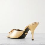 Opera Embellished Metallic Textured-Leather Mules Thumbnail 4