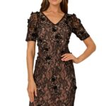 Beaded Lace Sheath Cocktail Dress Thumbnail 6