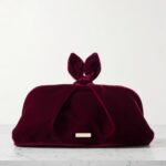 Bow Tie Pleated Velvet Clutch Thumbnail 1
