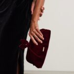 Bow Tie Pleated Velvet Clutch Thumbnail 3