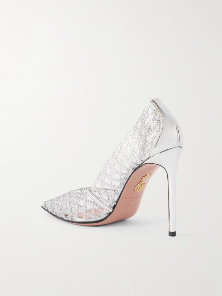 Lumiere 105 Metallic Crystal-Embellished Cutout PVC Pumps Full Size Image 3