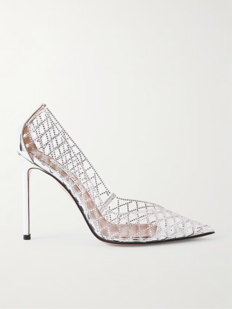 Lumiere 105 Metallic Crystal-Embellished Cutout PVC Pumps Full Size Image 1