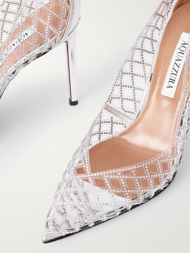 Lumiere 105 Metallic Crystal-Embellished Cutout PVC Pumps Full Size Image 2