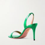 So Nude 85 Metallic Snake-effect Leather Slingback Sandals Thumbnail 3