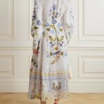 Belted Embellished Floral-Print Linen Midi Shirt Dress Thumbnail 3