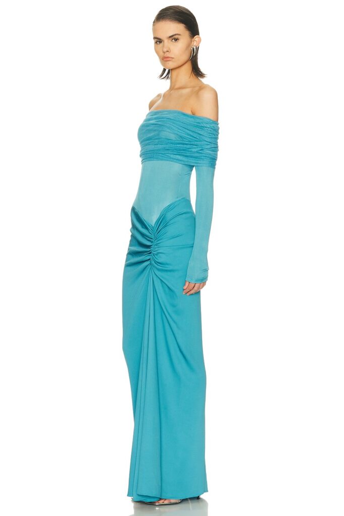 Sonora Veiled Ruched Dress Full Size Image 3