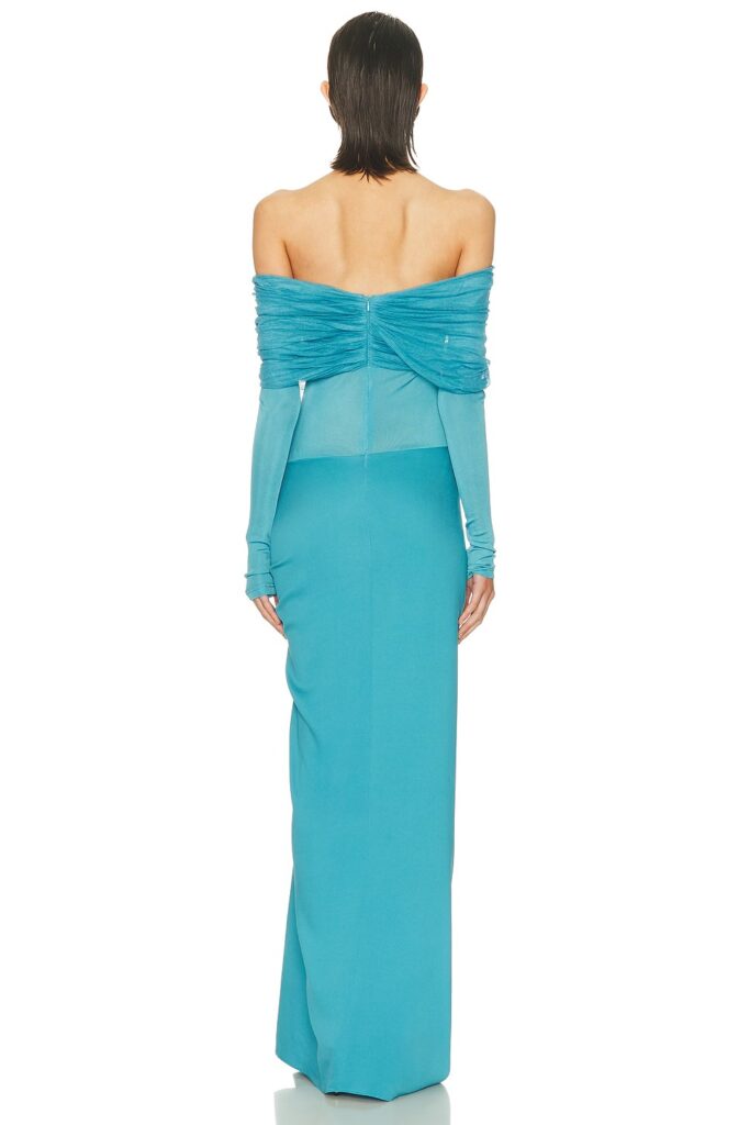Sonora Veiled Ruched Dress Full Size Image 4