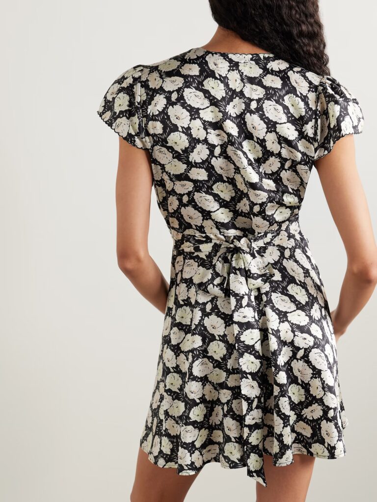 Dianne Floral-Print Silk-Satin Mini Dress Full Size Image 4