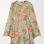 Pleated Paisley-Print Crepe Mini Dress Thumbnail 2
