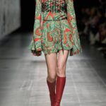 Pleated Paisley-Print Crepe Mini Dress Thumbnail 4
