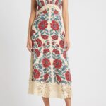Francesca Sand Lace Detail Floral Dress Thumbnail 1