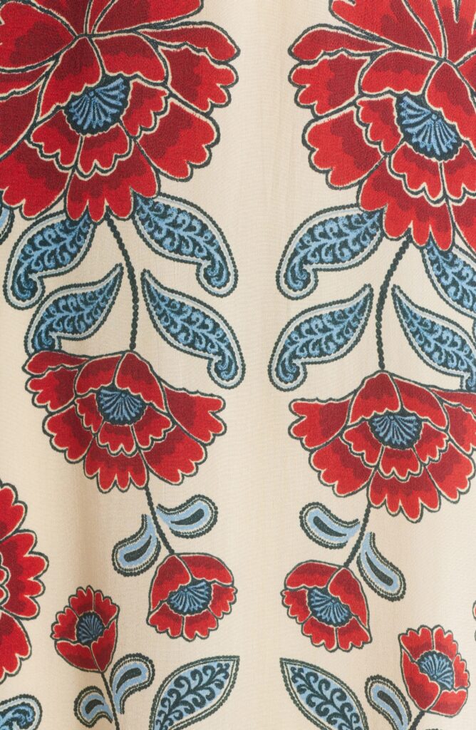 Francesca Sand Lace Detail Floral Dress Full Size Image 4