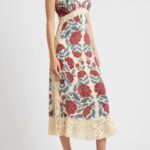 Francesca Sand Lace Detail Floral Dress Thumbnail 5