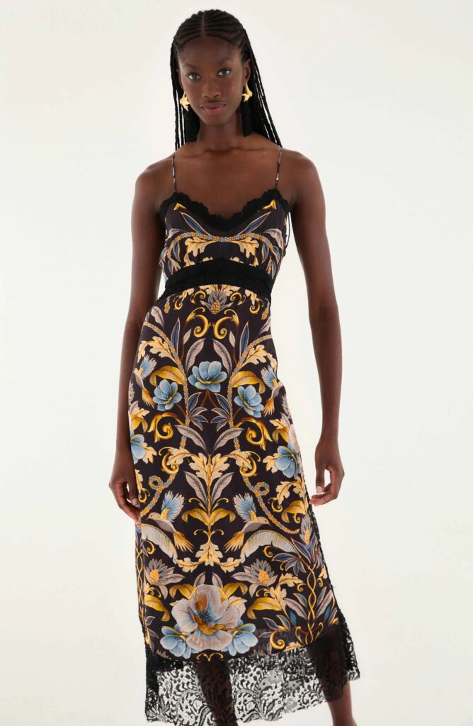 Snake Garden Print Maxi Dress Full Size Image 4