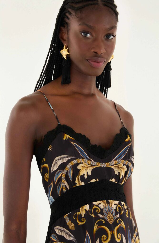 Snake Garden Print Maxi Dress Full Size Image 2