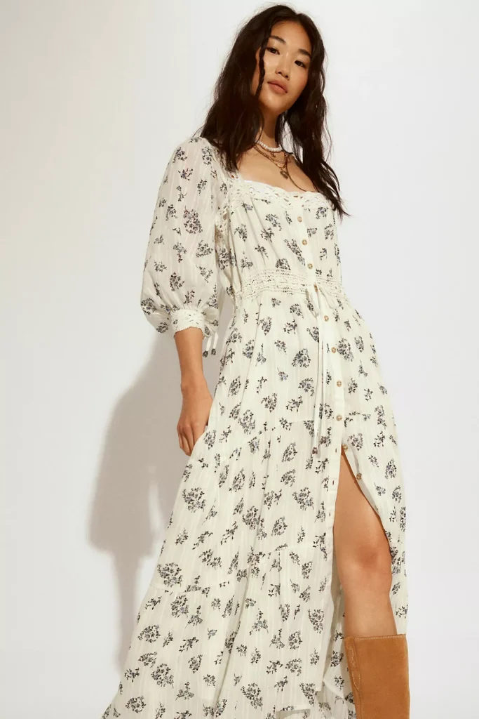 Morning Meadows Long-Sleeve Maxi Dress Full Size Image 2