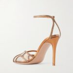 95 Crystal-embellished Metallic Leather and PVC Sandals Thumbnail 3