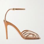 95 Crystal-embellished Metallic Leather and PVC Sandals Thumbnail 1