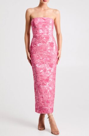 HELSI Leslie Pattern Sequin Strapless Gown