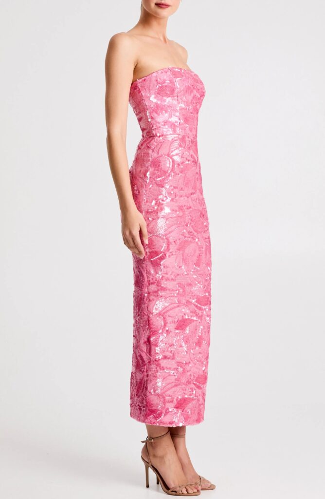 Leslie Pattern Sequin Strapless Gown Full Size Image 2