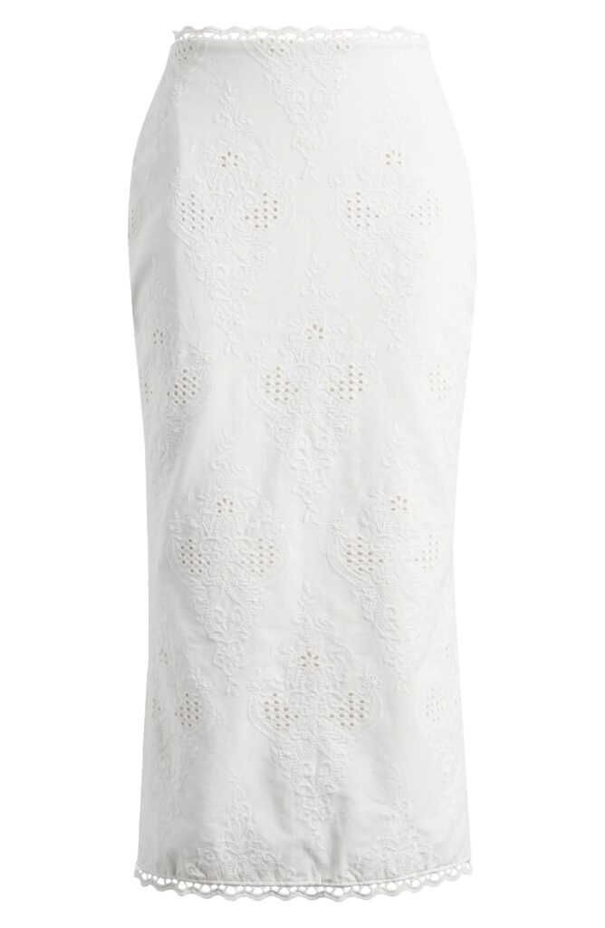 Antonie Cotton Broderie Anglaise Skirt Full Size Image 3