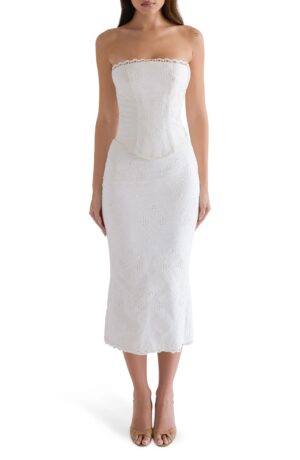 HOUSE OF CB Antonie Cotton Broderie Anglaise Skirt