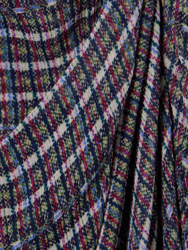 Gloya Tie-Neck Asymmetric Checked Silk-Crepon Shirt Dress Full Size Image 2