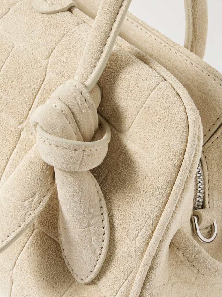 The Turismo Small Croc-Effect Suede Tote Full Size Image 5