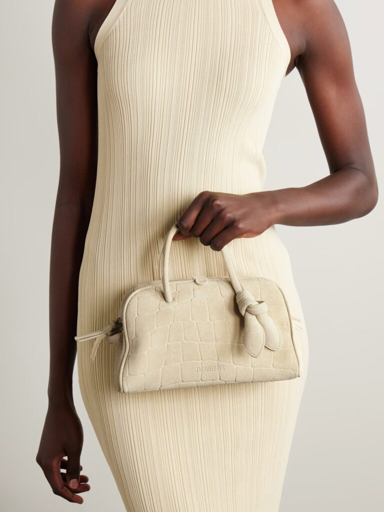 The Turismo Small Croc-Effect Suede Tote Full Size Image 3